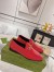 Gucci Women's Foldable Slim Horsebit Loafers in Red Leather