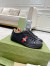 Gucci Men's Ace Sneakers in Black Leather with Bee