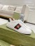 Gucci Men's Ace Sneakers in White Leather with Bee