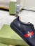 Gucci Women's Ace Sneakers in Black Leather with Bee