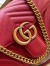 Gucci GG Marmont Small Shoulder Bag in Red Chevron Leather