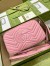 Gucci GG Marmont Small Camera Bag in Pastel Pink Chevron Leather