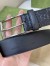Gucci GG Embossed Leather 30MM Belt with Square Buckle