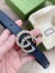 Gucci Pearl Double G Belt 20MM in Black Leather