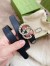 Gucci Pearl Double G Belt 20MM in Black Leather