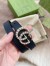 Gucci Pearl Double G Belt 20MM in Black Leather