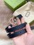 Gucci Pearl Double G Belt 20MM in Black Leather