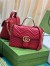 Gucci GG Marmont Small Top Handle Bag in Red Chevron Calfskin