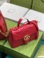 Gucci GG Marmont Small Top Handle Bag in Red Chevron Calfskin