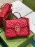 Gucci GG Marmont Small Top Handle Bag in Red Chevron Calfskin