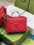Gucci GG Marmont Small Top Handle Bag in Red Chevron Calfskin