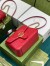 Gucci GG Marmont Small Top Handle Bag in Red Chevron Calfskin