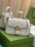 Gucci GG Marmont Small Top Handle Bag in White Chevron Calfskin