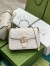 Gucci GG Marmont Small Top Handle Bag in White Chevron Calfskin