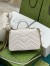 Gucci GG Marmont Small Top Handle Bag in White Chevron Calfskin