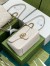 Gucci GG Marmont Small Top Handle Bag in White Chevron Calfskin