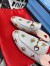Gucci Women's Princetown Slippers in White Leather with Bees and Stars