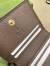 Gucci Ophidia Card Case Wallet in Beige Canvas with Brown Leather