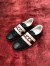 Gucci Men's Elastic Stripe Sneakers in Black Leather
