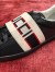 Gucci Men's Elastic Stripe Sneakers in Black Leather