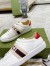 Gucci Men's Elastic Stripe Sneakers in White Leather