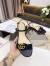 Gucci Flat Sandals in Black Leather with Double G