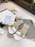 Gucci Flat Sandals in White Leather with Double G