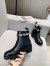 Gucci Ankle Boots in Black Leather with Crystals Strap
