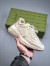 Gucci Women's Rhyton Sneakers in Distressed Leather 