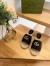 Gucci Espadrilles Slides in Black Matelasse Leather with Double G