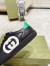 Gucci Men's Ace Sneakers in Black Leather with White Interlocking G