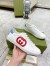 Gucci Men's Ace Sneakers in White Leather with Red Interlocking G