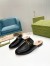 Gucci Women's Princetown Slippers in Black Leaher with Horsebit 