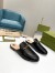 Gucci Women's Princetown Slippers in Black Leaher with Horsebit 