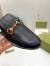 Gucci Women's Princetown Slippers in Black Leaher with Horsebit 