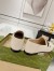 Gucci Women's Foldable Slim Horsebit Loafers in White Leather with Web