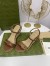 Gucci Espadrille Wedge Sandals In Brown Leather
