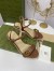 Gucci Espadrille Wedge Sandals In Brown Leather