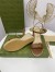 Gucci Espadrille Wedge Sandals In Brown Leather