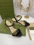 Gucci Espadrille Wedge Sandals In Black Leather
