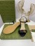 Gucci Espadrille Wedge Sandals In Black Leather