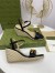 Gucci Espadrille Wedge Sandals In Black Leather