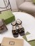 Gucci Ankle Strap Sandals in Black Leather with Horsebit
