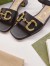 Gucci Ankle Strap Sandals in Black Leather with Horsebit