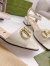 Gucci Ankle Strap Sandals in White Leather with Horsebit