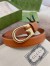 Gucci G Buckle Belt 30MM in Brown Leather 