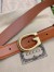 Gucci G Buckle Belt 30MM in Brown Leather 