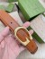 Gucci G Buckle Belt 30MM in Brown Leather 