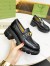 Gucci Women's Chunky Lug Sole Horsebit Loafers in Black Leather