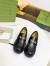 Gucci Women's Chunky Lug Sole Horsebit Loafers in Black Leather